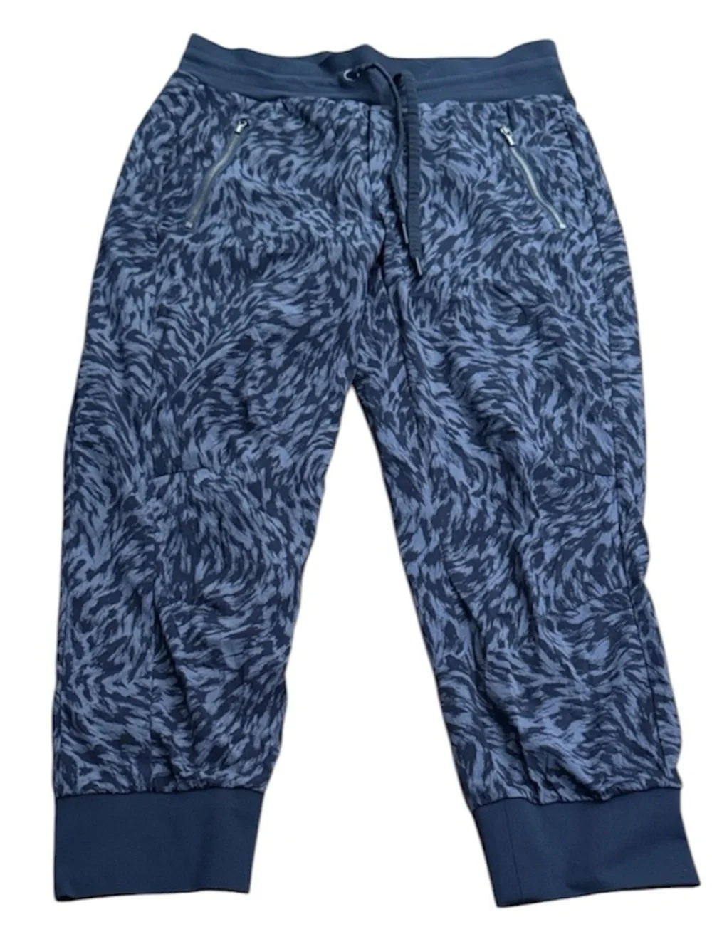 Athleta Trekkie North Printed Crop Jogger Size 4 blue Athleisure Pants - Picture 2 of 9